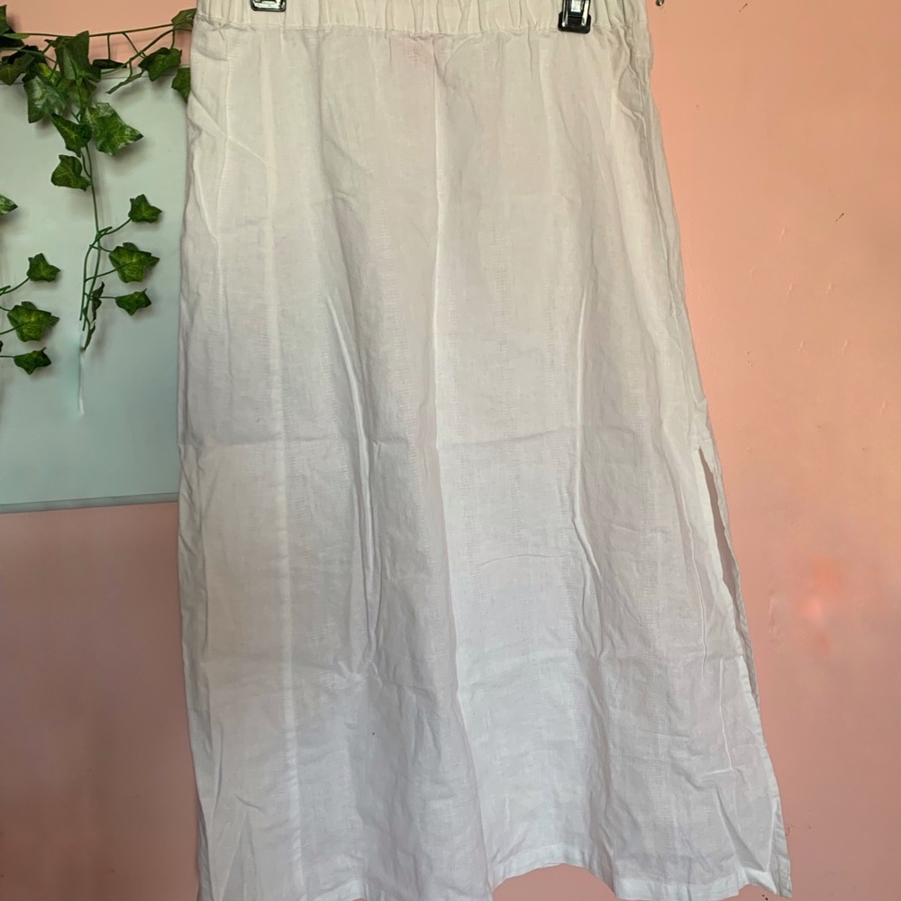 Joe Fresh White Linen Midi Skirt